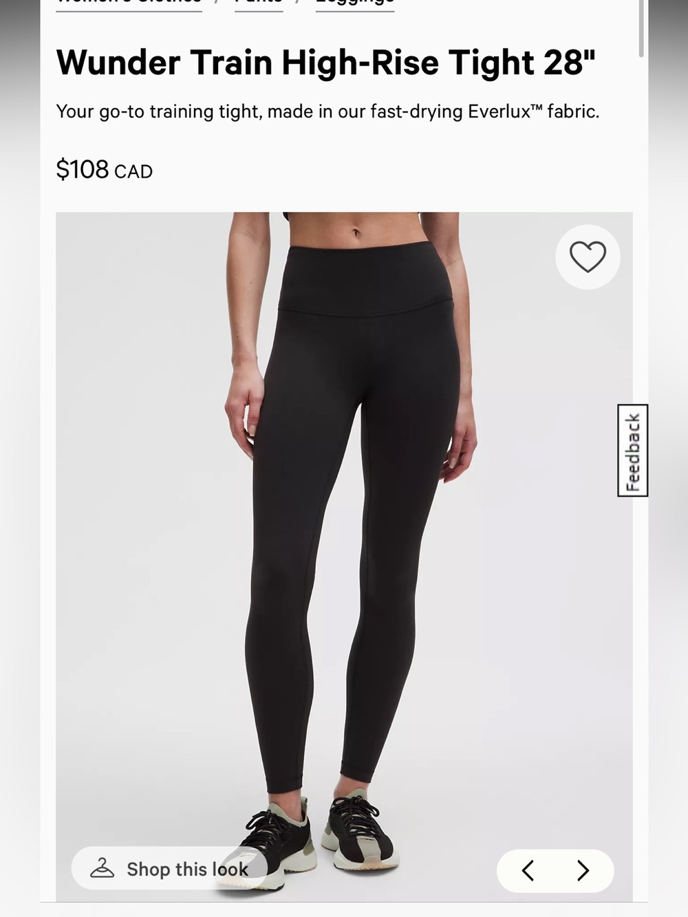 Lululemon Team Canada Wunder Train High-Rise Tight 28"